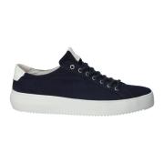 Minimalistische Navy Canvas Sneaker Blackstone , Blue , Heren