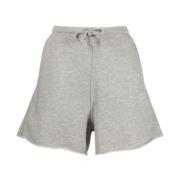 Grijze Shorts met Geborduurd Logo Ganni , Gray , Dames