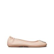 Beige Leren Ballerina met Kristalversiering Tory Burch , Pink , Dames