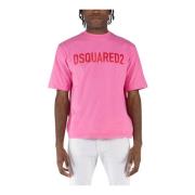 Losse T-Shirt Dsquared2 , Pink , Heren