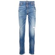 Blauwe Distressed Skinny Jeans Dsquared2 , Blue , Heren