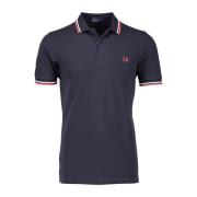 Donkerblauw Poloshirt met Korte Mouwen Fred Perry , Blue , Heren