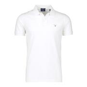 Witte Polo T-shirt met Korte Mouwen Gant , White , Heren