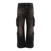 Cargo Broek met Logo Patch Diesel , Black , Heren