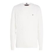 Relaxed Fit Gebreide Trui Tommy Hilfiger , White , Heren