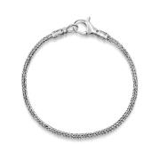 Men's Sterling Silver Woven Rope Chain Bracelet Nialaya , Gray , Heren