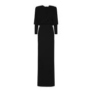 Zwarte jurk met capuchon en draperie Saint Laurent , Black , Dames