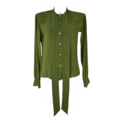 Pre-owned Fabric tops Saint Laurent Vintage , Green , Dames