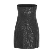 Mini Twill Sequin Jurk Rotate Birger Christensen , Black , Dames