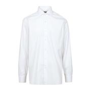 Witte Katoenen Overhemd met Kraag Barba , White , Heren
