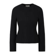 Geribbelde Cashmere Trui Loulou Studio , Black , Dames