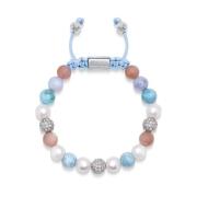 Women's Beaded Bracelet with Larimar, Pearl, Blue Lace Agate and Pink ...