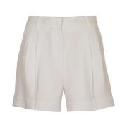 Witte Geplooide Shorts Michael Kors , White , Dames