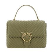 Gewatteerde Leren Love Dames Handtas Pinko , Green , Dames