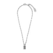 Gegraveerde Logo Metalen Ketting Dolce & Gabbana , Gray , Heren