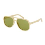 Gerecyclede Pilot Zonnebril in Ivoor Le Specs , White , Unisex