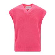 Stijlvolle Roze Katoenen Vest voor Heren Amaránto , Pink , Heren