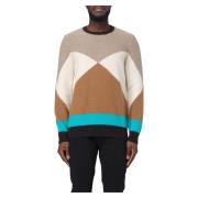 Geometrische Crew Neck Trui Drumohr , Multicolor , Heren