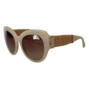 Beige Acetate Brown Lenses Zonnebril Dolce & Gabbana , Beige , Dames