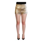 Metallic Hot Pants met middelhoge taille Dolce & Gabbana , Yellow , Da...