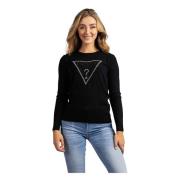 Rosalie Triangle Logo Sweater voor dames Guess , Black , Dames