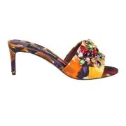 Multicolor Brokaat Slipper met Gekleurde Stenen Dolce & Gabbana , Yell...