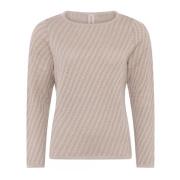 Speciale Geruite Pullover Blouse in Bark Beige Skovhuus , Beige , Dame...