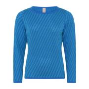 Speciale Geruite Pullover Blouse Skovhuus , Blue , Dames