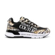 Logo Space Couture Sneakers Versace Jeans Couture , Black , Dames
