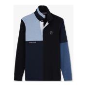 Blauwe Colorblock Polo met Lange Mouwen Eden Park , Multicolor , Heren