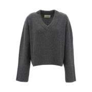 Elegant V-Neck Sweater Lisa Yang , Gray , Dames