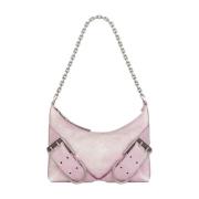 Roze Leren Tas met Gegraveerde Metalen Gespen Givenchy , Pink , Dames