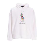 Geborduurde Fleece Hoodie Ralph Lauren , White , Heren