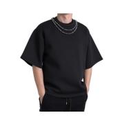 Zwarte Ketting Versierde T-shirt Dolce & Gabbana , Black , Heren