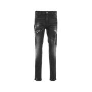 Destroyed Lage Kruis Jeans Dsquared2 , Gray , Heren