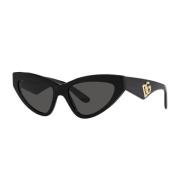 DG CrossedLarge Zonnebril Dolce & Gabbana , Black , Dames