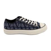 Canvas en leren sneakers met Toile Iconographe motief Valentino Garava...