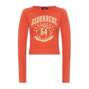 T-shirt met logo Dsquared2 , Orange , Dames