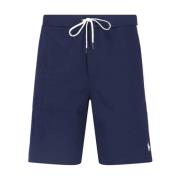 Sportieve Logo Shorts in Blauwe Katoenmix Ralph Lauren , Blue , Heren