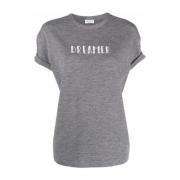 Dames T-shirt met kralen Brunello Cucinelli , Gray , Dames