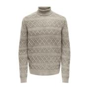 Heren Roll Neck Coltrui Only & Sons , Beige , Heren