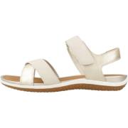 Stijlvolle platte sandalen voor de zomer Geox , Beige , Dames