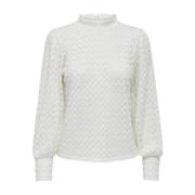 Kanten Top met Lange Mouwen voor Dames Jacqueline de Yong , Beige , Da...