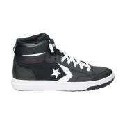 Zwarte Leren Sneakers oor Heren Converse , Black , Heren