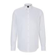 Regular Fit Katoenen Overhemd in Wit Hugo Boss , White , Heren
