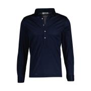 Donkerblauwe Longsleeve met Luxe Glans Gran Sasso , Blue , Heren