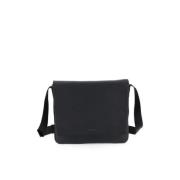 Zwarte Leren Crossbody Tas Borbonese , Black , Dames