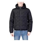 Zwarte Hoodie met Rits Emporio Armani EA7 , Black , Heren