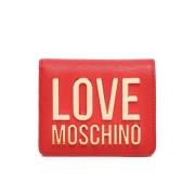 Dames Portemonnee van imitatieleer met metalen logo Love Moschino , Re...