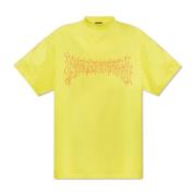 T-shirt met logo-print Balenciaga , Yellow , Heren